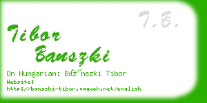 tibor banszki business card